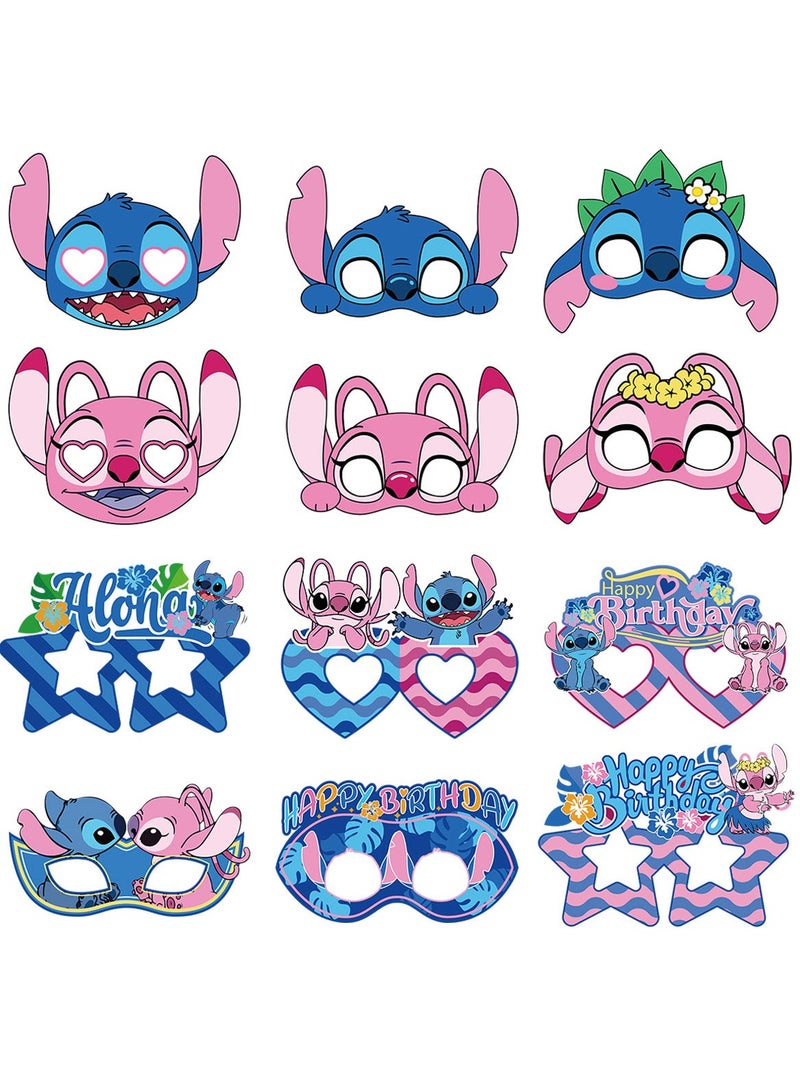 JAYATO Lilo & Stitch Birthday Party Decoration Set Party Supplies, 61 Pcs Lilo & Stitch Cartoon Party Favor for Kids, Boys, Girls, Included Happy Birthday Banner, Cake Decoration, Latex Balloons, Mask - Image 5