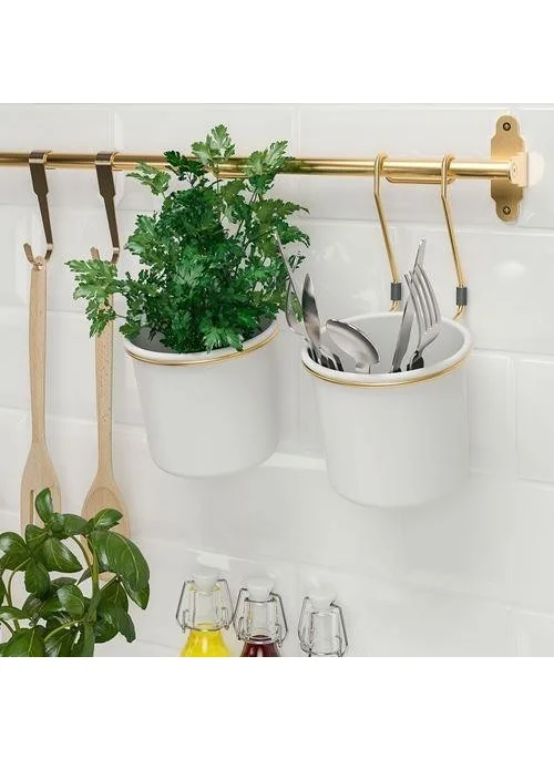 أيكيا Gold Kitchen Rail 60 cm Meridyendukkan Brass Kitchen Hanger Metal Rail