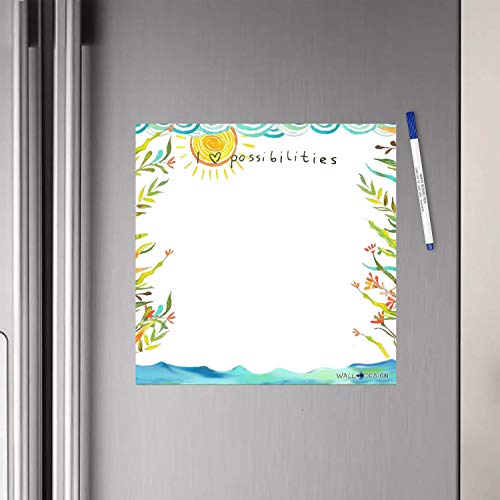 WallDesign Vinyl I Luv Possibilities Writing Film Flexible Fridge Magnet (1ft x 1ft, White) - Image 1