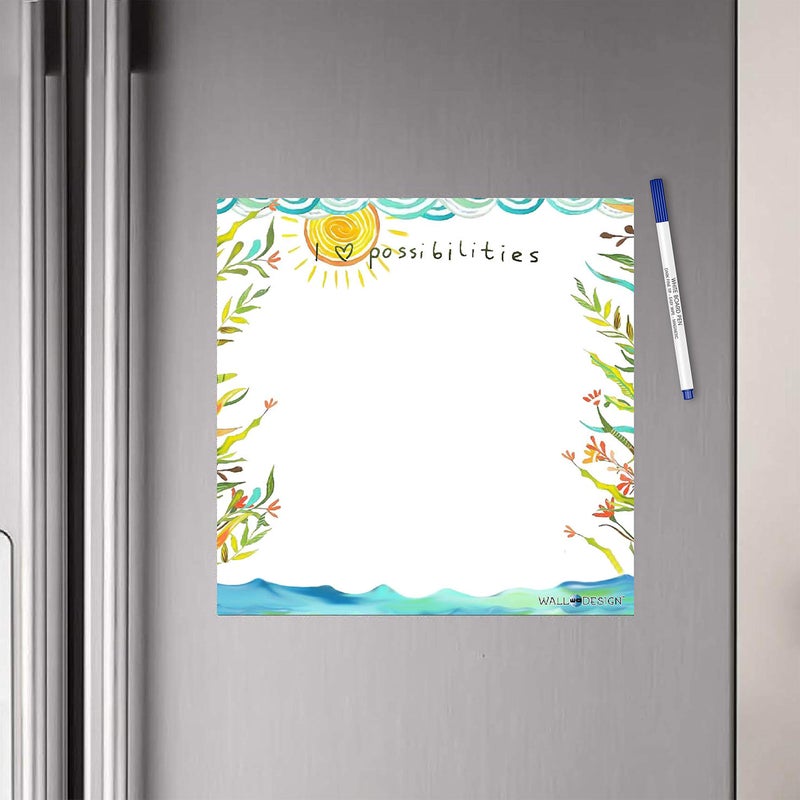 WallDesign Vinyl I Luv Possibilities Writing Film Flexible Fridge Magnet (1ft x 1ft, White) - Image 5