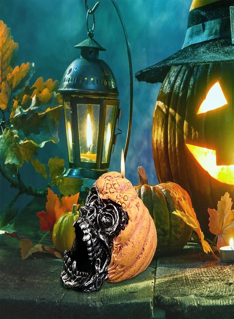 GGOOT Halloween Skull Silicone Mold | 3D Pumpkin Skull Shape Silicone Mold for Candle Making,Versatile Resin Casting Molds for Home Decor Aromatherapy Candle Soap Making  - Image 3