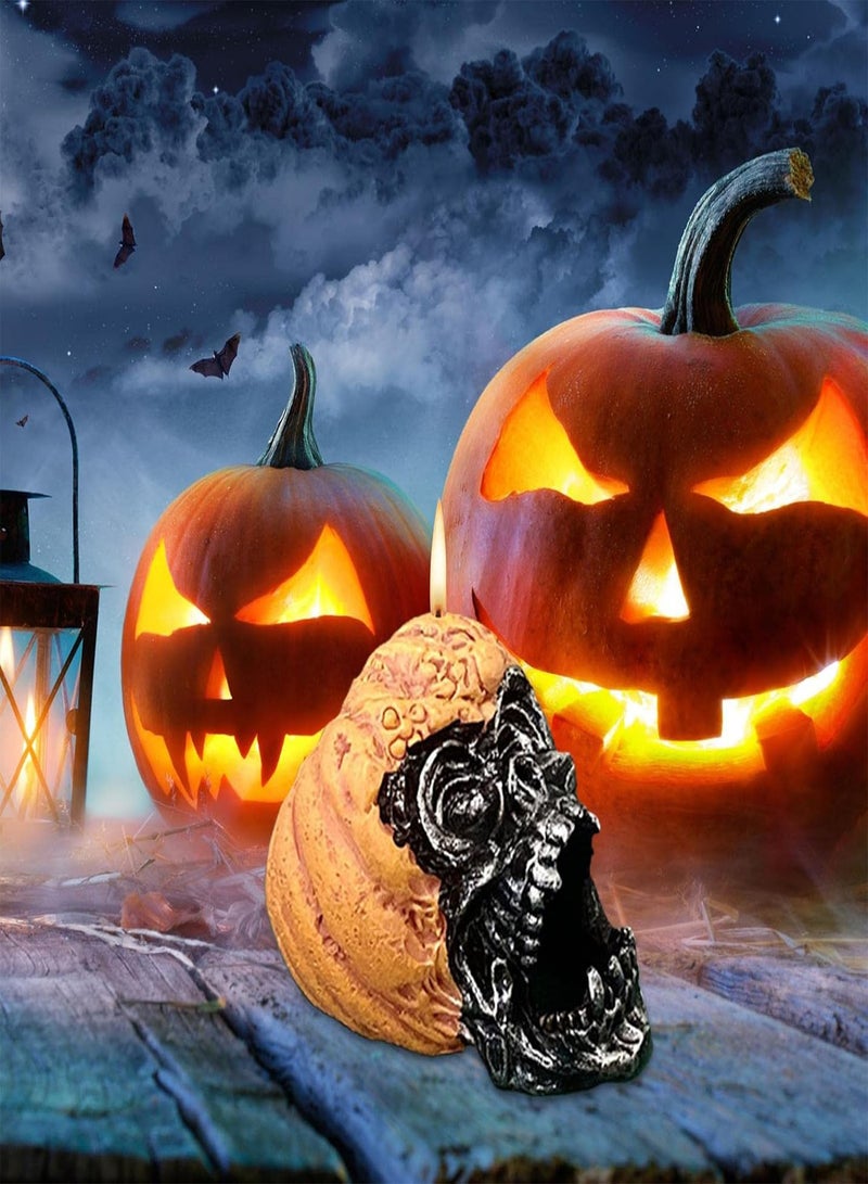 GGOOT Halloween Skull Silicone Mold | 3D Pumpkin Skull Shape Silicone Mold for Candle Making,Versatile Resin Casting Molds for Home Decor Aromatherapy Candle Soap Making  - Image 2