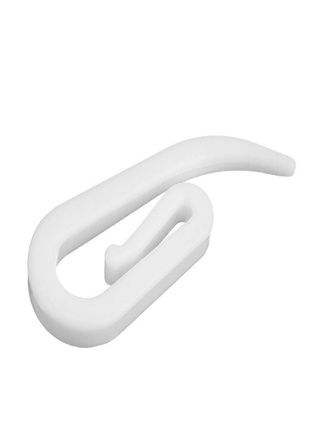 ZYAMY 200PCS White Plastic Curtain Hooks Curtain Roller Sliders 6 Character Rod Rings 1.1 x 0.47 Inches for Shower Curtain Clips and Pleated Track Hooks - Image 3