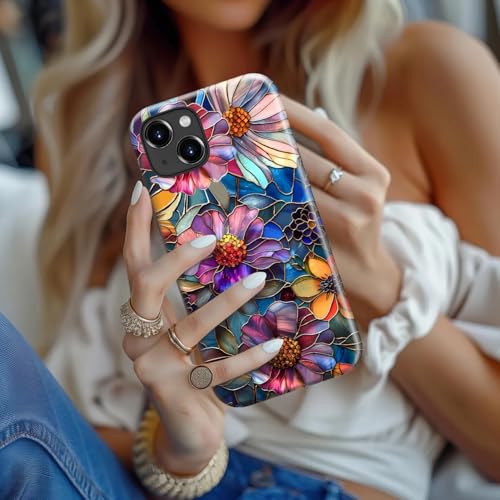 Goodon for iPhone 15 Plus Case Cute - Compatible with Magsafe - Dual-Layer Hard Shell & Silicone Cover - Protective Phone Case with Wildflower Designs for Women - Vibrant Defined Blossoms - Image 4