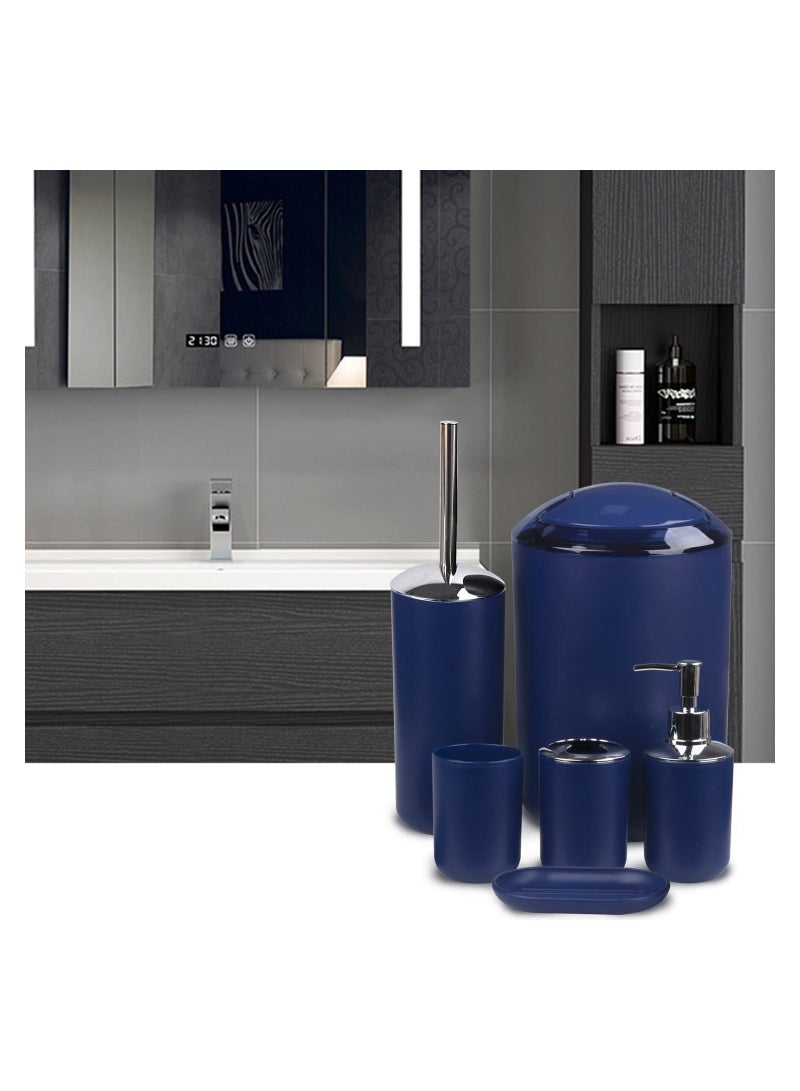 6 Piece Bathroom Accessories Set Blue  - Image 4