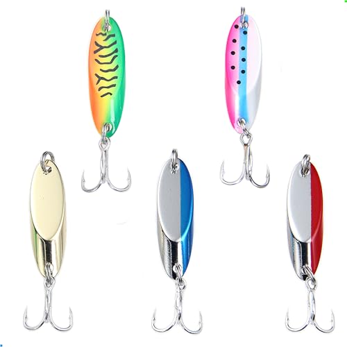 EXAURAFELIS Fishing Lures Casting Spoon Lure Fishing Spoons Lures Troutlure Bass Lure Crappielure Pikelure Walleyelure for Saltwater and Freshwater with Tackle Box 1/4oz - Image 1