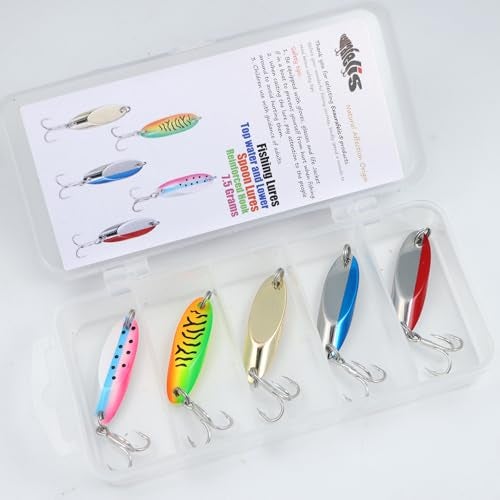 EXAURAFELIS Fishing Lures Casting Spoon Lure Fishing Spoons Lures Troutlure Bass Lure Crappielure Pikelure Walleyelure for Saltwater and Freshwater with Tackle Box 1/4oz - Image 3