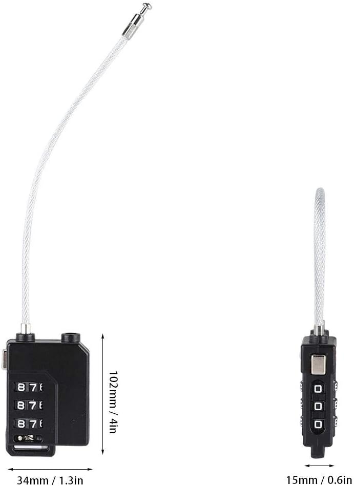 كلاراكو قفل كلمة مرور TSA21100، قفل أمان جمركي مع قفل حقيبة بكلمة مرور مكونة من 3 أرقام (أسود) - Image 5