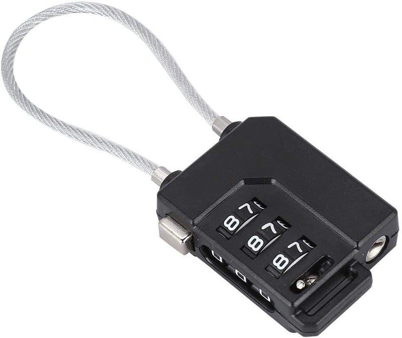 كلاراكو قفل كلمة مرور TSA21100، قفل أمان جمركي مع قفل حقيبة بكلمة مرور مكونة من 3 أرقام (أسود) - Image 2