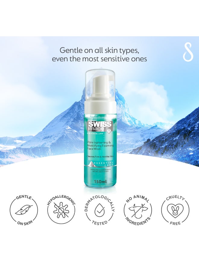 SWISS image Foaming Face Wash for Pore Tightening & Mattifying with Salicylic Acid 150 ml Acne & Oil Control, Deep Cleansing Anti-Shine Face Wash| Combination to Oily Skin| Men & Women| Swiss Made - Image 5