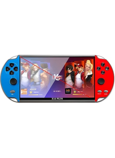X12 Plus 7-Inch Handheld Retro Game Console – 16GB Portable Gaming Device with Dual Joysticks, AV Output, TF Card Support, Multimedia Player, and 3000 Built-in Classic Games