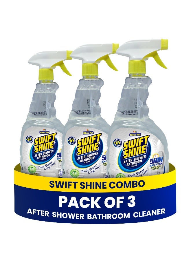 Silver Pot 3 pcs Bathroom Cleaner Spray - 946ml x 3 -  Multi-Surface Spray with Quick Action Formula for Grease, Stains & Build Up Dirt Removal for Shiny Floor, Sink, Toilet & Drain - Image 1
