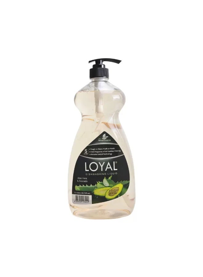 loyal سائل غسيل الصحون لويل 5 في 1 مع عطر الألوة فيرا والأفوكادو - 1.5 لتر - Image 1