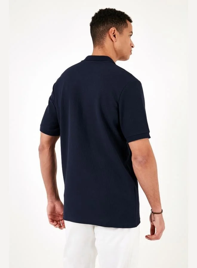 Buratti  Buratti Cotton Regular Fit Zippered Polo Collar T Shirt Men's Polo Collar T-Shirt 5902434 for Men | Best Price UAE