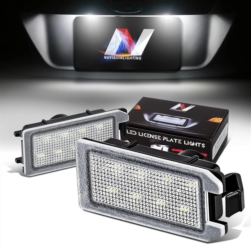 NVL-LPL-027 زوج من أضواء لوحة الترخيص LED ذات الهيكل الأسود/العدسة الشفافة المتوافقة مع Viper 2015-2017 / Grand Cherokee 2014-2020 - Image 1