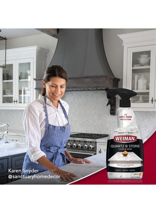 Weiman Quartz Countertop Cleaner and Polish - 24 Ounce with Microfiber Cloth - Clean and Shine Your Quartz Countertops Islands and Stone Surfaces with UV Protection - Image 5