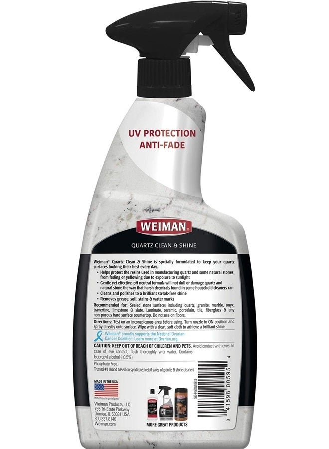 Weiman Quartz Countertop Cleaner and Polish - 24 Ounce with Microfiber Cloth - Clean and Shine Your Quartz Countertops Islands and Stone Surfaces with UV Protection - Image 2