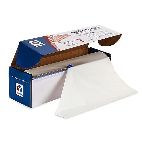 Amatra AllPurpose Plastic Table Cover Roll with SelfCutter Alternative to Regular Tablecloth Disposable Table Cover Plastic Table Cloth 54 inches x 120 feet 40 Yards White