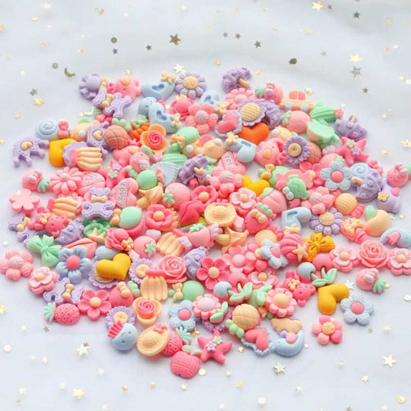 CiCy 100pcs Resin Flatback Charms Set Mixed Slime Charms Resin Cabochons Making Supplies with Bear Container for DIY Crafts Scrapbooking Jewelry Making, Mixed Color, 16-26mm - Image 4