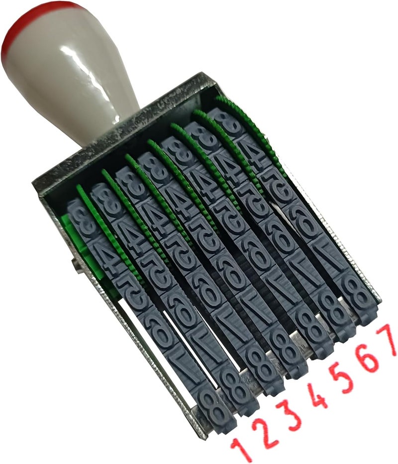 zeng 7 Digits Rubber Number Stamp, Adjustable Number 0-9 and Symbols, Manual DIY Date,Business, Office, 43x7mm Imprint, Ink Not Include - Image 5