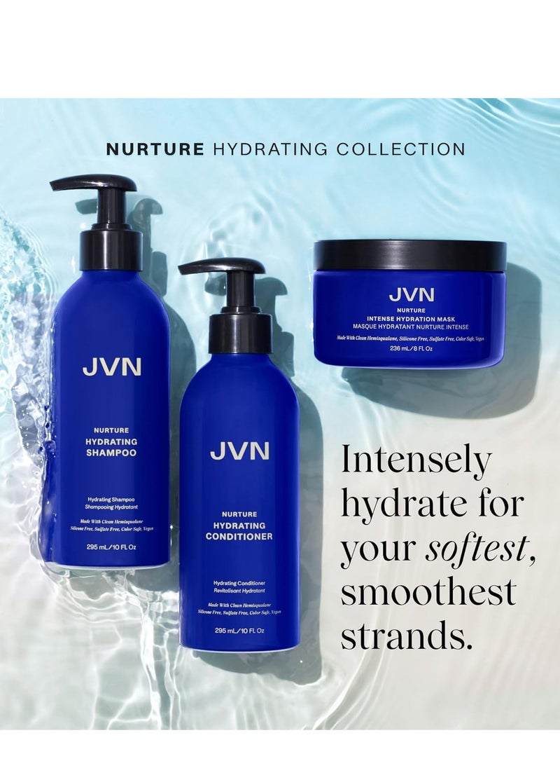 JVN - JVN Nurture Hydrating Shampoo & Conditioner, Nurture Shampoo & Conditioner for All Hair Types, Detangles & Softens Hair, Made with Clean Hemisqualane (10 Fl Oz) - Image 1