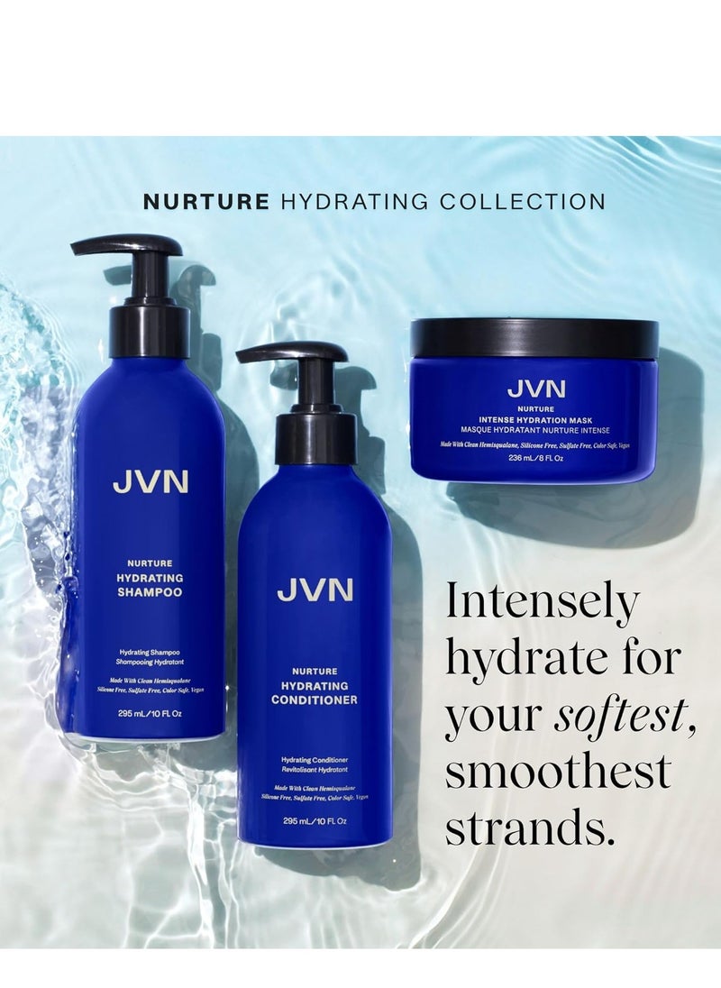 JVN - JVN Nurture Hydrating Shampoo & Conditioner, Nurture Shampoo & Conditioner for All Hair Types, Detangles & Softens Hair, Made with Clean Hemisqualane (10 Fl Oz) - Image 1