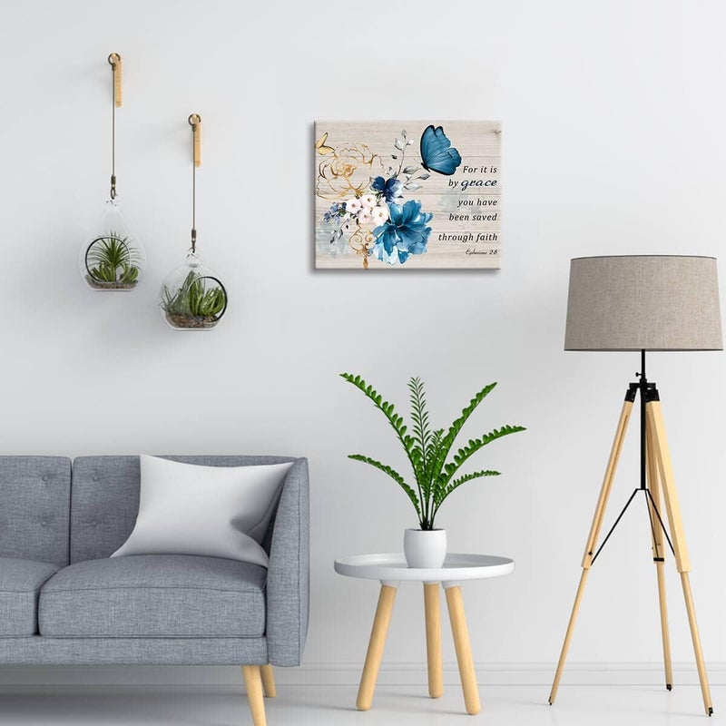 PulsatingFingertip Butterfly Bible Verse Canvas Wall Art - Image 4