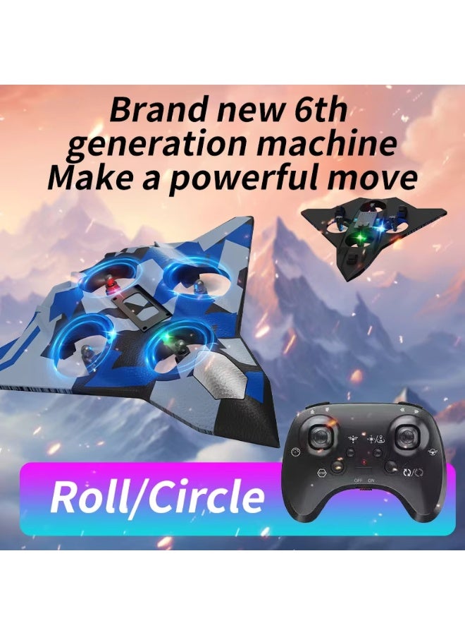 BORTONY RC Plane 2.4GHz Remote Control Drone Quadcopter Foam Fighter Aircraft Lightweight with One-Key Takeoff LED Lights & 360° Stunt Flips for Beginners & Kids - Image 5