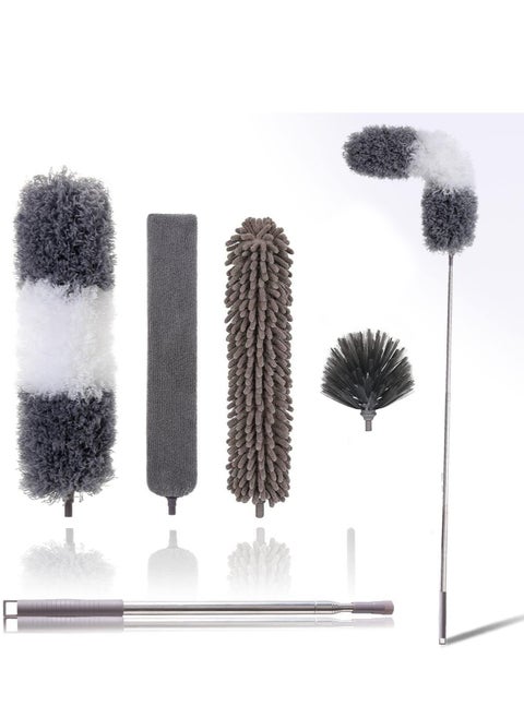 Feather Duster with Extendable Pole, Removable and Washable Dusters for Cleaning Home with Ostrich Feathers Duster