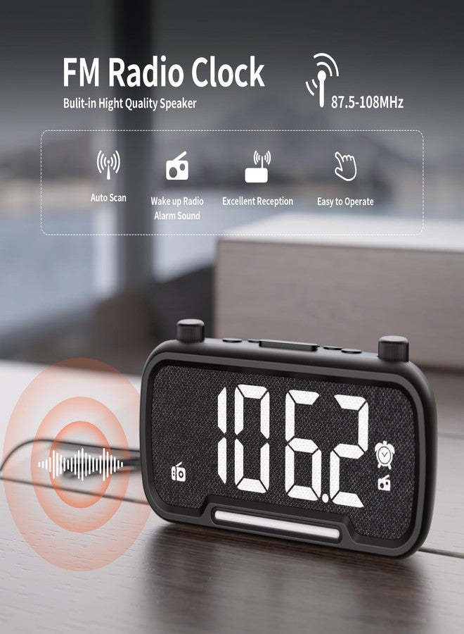 OnLyee Alarm Clock Radio with Bluetooth Speaker, FM Radio, High Fidelity Sound, Bedside Clock with 2 USB Chargers, Adjustable Dimmer & Volume, Night Light, Auto-Off Timer, Ideal for Bedroom and Home Office - Image 3
