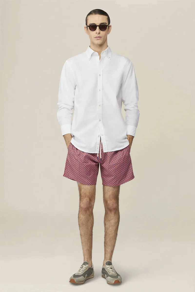 Men's geometric pattern swimwear - Orange