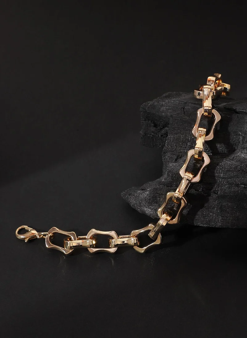 SOHI SOHI Women The Bracket-Link Chain Bracelet | California  Colour | One-Size | Metallic Alloy Material | Lobster Clasp Closure | Bracelet For Casual & Evening Wear