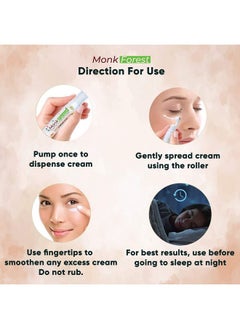Monk Forest Under Eye Cream: 15Ml Roll-On For Dark Circles, Puffiness & Wrinkles - Cooling Massage Roller, All Skin Types  - Image 5