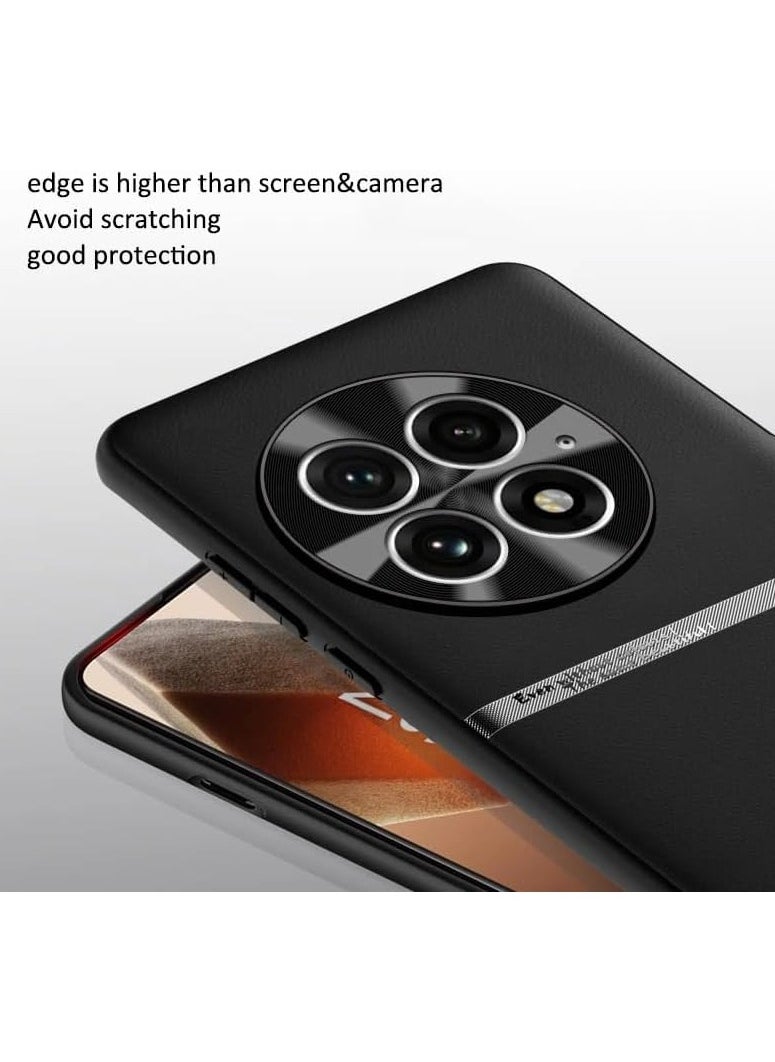 VKL - Case Compatible with OnePlus 13 Case, Liquid Vegan PU Leather Case Soft TPU Edge Anti-Fingerprint Shockproof Protective Back Cover for OnePlus 13 5G (Black) - Image 1
