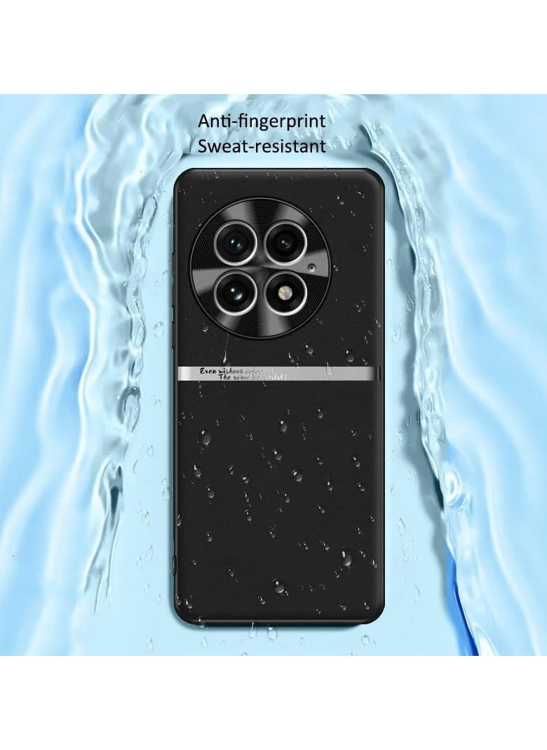 VKL - Case Compatible with OnePlus 13 Case, Liquid Vegan PU Leather Case Soft TPU Edge Anti-Fingerprint Shockproof Protective Back Cover for OnePlus 13 5G (Black) - Image 1