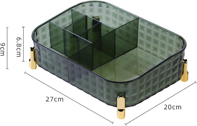 HOME CUBE Makeup Storage Organizer Bathroom Cosmetic Organizer Vanity Organizer Storage Tray for Toiletries Perfume Skincare Lipsticks Jewellery Dressing Table Countertop - Clear - Image 4