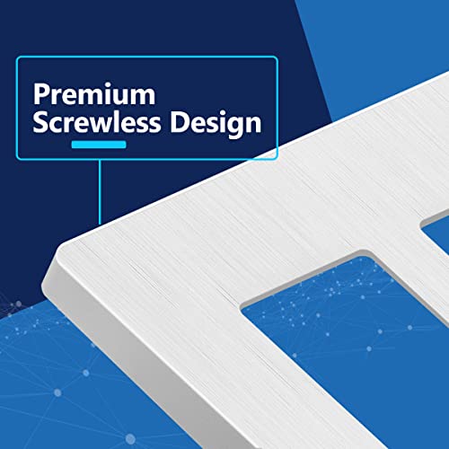LIDER Double Decorator Switch Cover Screwless Wall Plate MidSize 2Gang 488 x 492 LSWP32MBW10P UL Listed Thermoplastic Brushed White 10Pack - Image 3