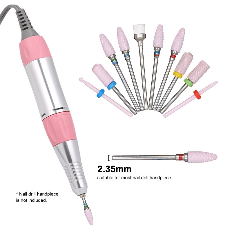 10pcs Ceramic Nail Drill Bits Pedicure & Manicure Drill Bit Set with Plastic Storage Case Nail Supplies for Removing Nail Gel & Cuticle Nail Grinding Tools - Image 4