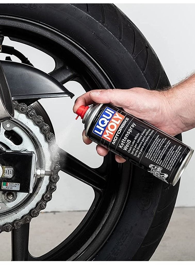 LIQUI MOLY MOTORBIKE KETTEN SPRAY WEISS 400ml  - Image 2