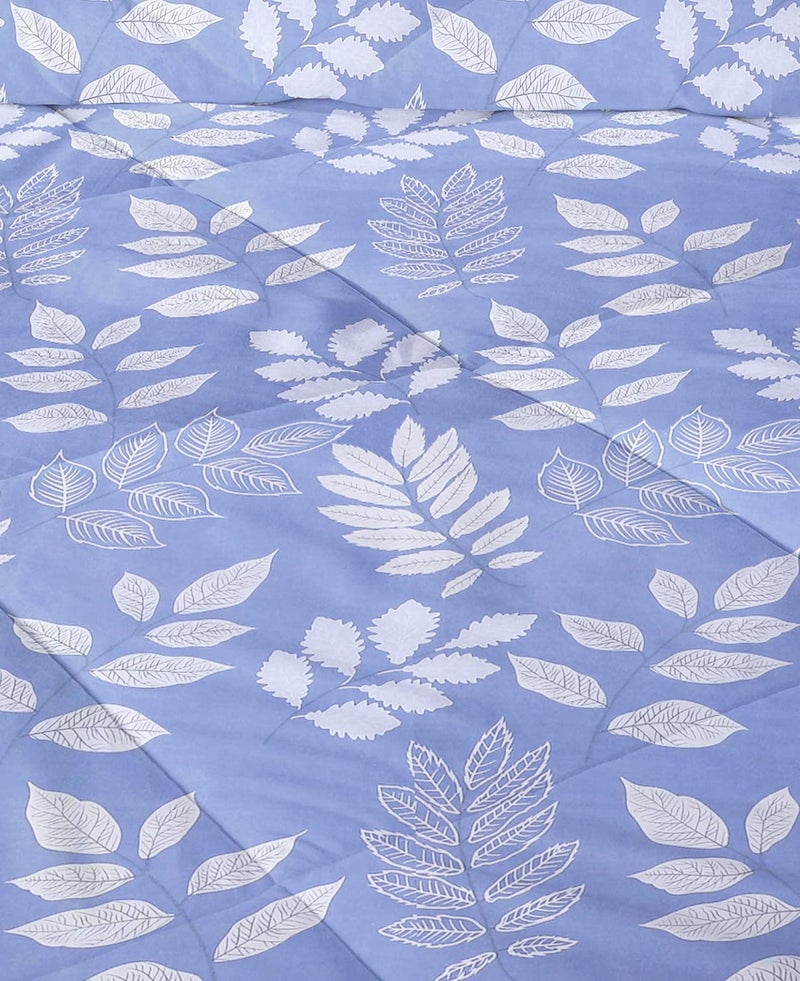 VAS COLLECTIONS® All Weather Microfiber Comforter/Duvet/AC Quilt/Blanket - Reversible with Siliconised Filling - 200 GSM |Double - 220x240 cms (Blue & Cream) - Image 4
