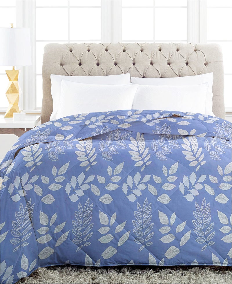 VAS COLLECTIONS® All Weather Microfiber Comforter/Duvet/AC Quilt/Blanket - Reversible with Siliconised Filling - 200 GSM |Double - 220x240 cms (Blue & Cream) - Image 2
