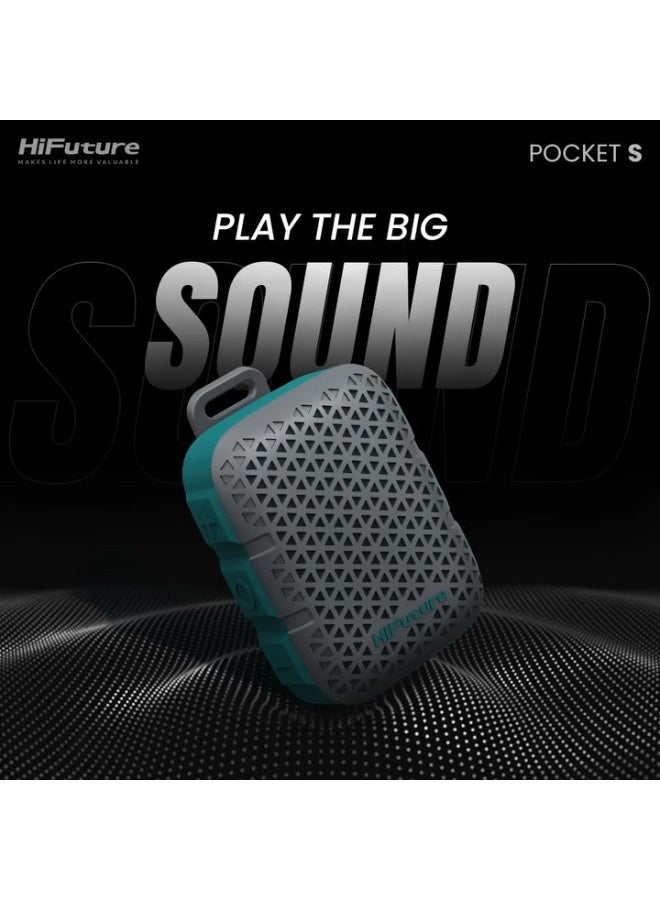HiFuture Pocket S Mini Portable & Wearable Speaker | 8H Playtime | Magnetic Clip | IPX7 Waterproof | Type-C Charging | 77g Lightweight – Premium Design Black - Image 3