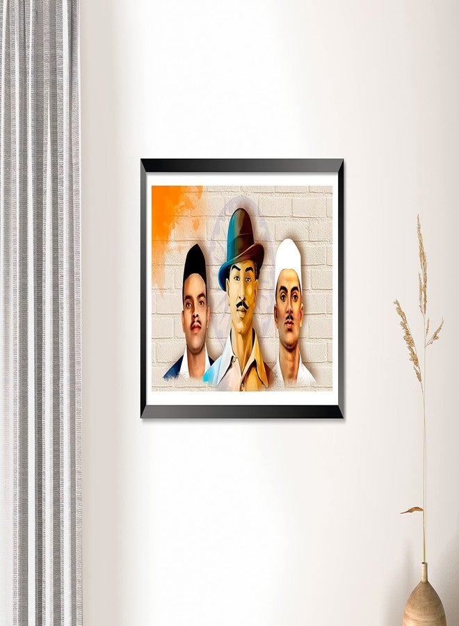 DBrush Shahid Bhagat Singh, Sukhdev, Rajguru Indian Freedom Fighter Modern wall Decor Artwork Laminated Coated Framed For office Home Big size Painting 14 Inch x 26 Inch Synthetic wood - Image 3