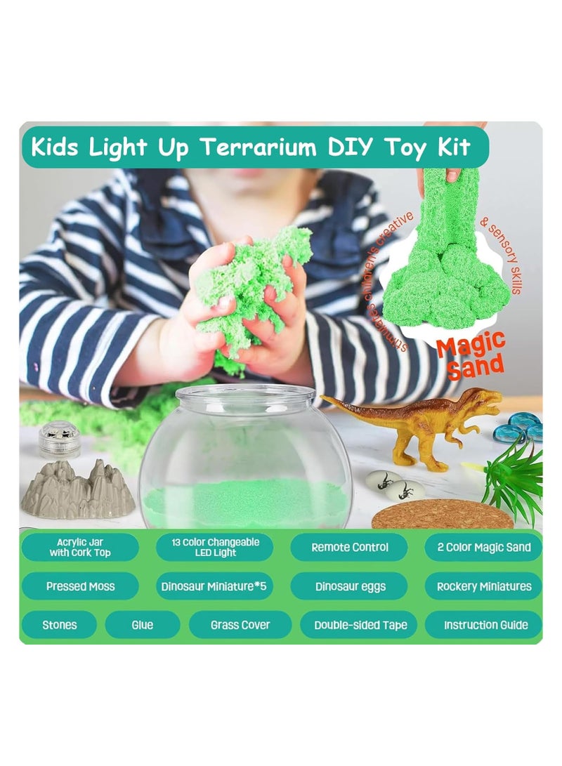 Children's Glowing Eco-Bottle DIY Toy Set (Dinosaur Theme) LED Decorative Bottle, Kids' Craft Kit, Perfect Gift for Boys & Girls (Dinosaur Set) - Image 2