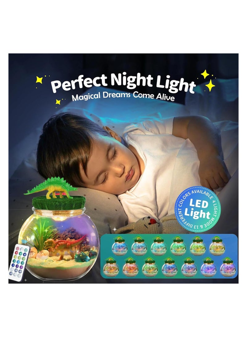 Children's Glowing Eco-Bottle DIY Toy Set (Dinosaur Theme) LED Decorative Bottle, Kids' Craft Kit, Perfect Gift for Boys & Girls (Dinosaur Set) - Image 3