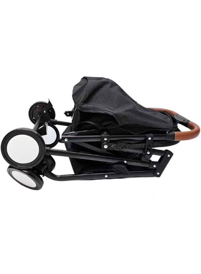 SMR Kids عربة أطفال SMR T300S قابلة للطي بسهولة مع مسند ظهر قابل للتعديل في عدة وضعيات وغطاء لحماية من الشمس 70 X 99 X 52 أسود - Image 5