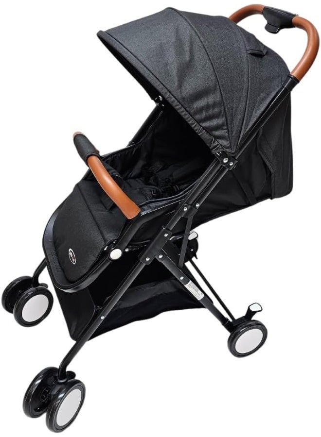 SMR Kids عربة أطفال SMR T300S قابلة للطي بسهولة مع مسند ظهر قابل للتعديل في عدة وضعيات وغطاء لحماية من الشمس 70 X 99 X 52 أسود - Image 1