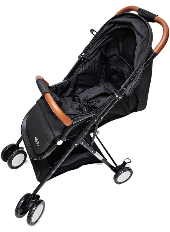 SMR Kids عربة أطفال SMR T300S قابلة للطي بسهولة مع مسند ظهر قابل للتعديل في عدة وضعيات وغطاء لحماية من الشمس 70 X 99 X 52 أسود - Image 2