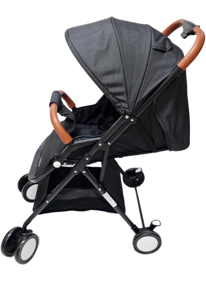 SMR Kids عربة أطفال SMR T300S قابلة للطي بسهولة مع مسند ظهر قابل للتعديل في عدة وضعيات وغطاء لحماية من الشمس 70 X 99 X 52 أسود - Image 3