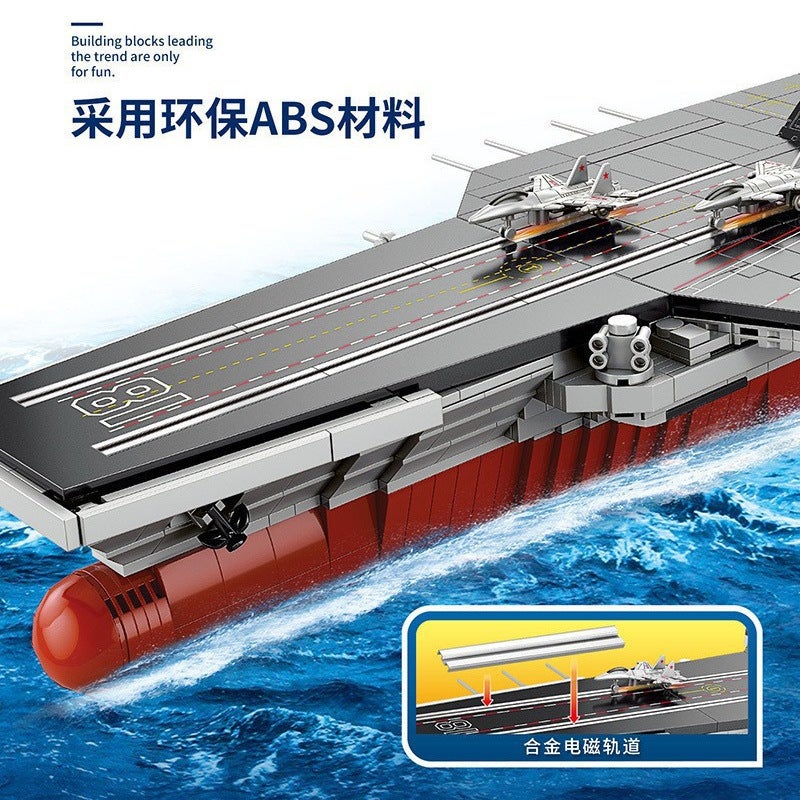Large Military Aircraft Carrier Building Blocks Set - 800+ Pieces Compatible with Major Brands, Assembly Toy for Teens and Adults - Image 2